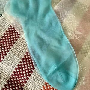 1960s Nylon Seamless Garter Stockings Sz M L Baby Blue